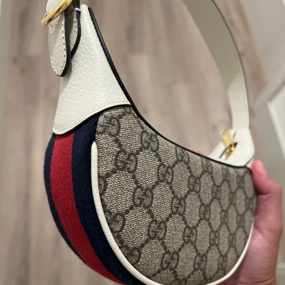 Gucci Ophidia Mini Bag (white leather/blue and red stripe) - Picture 2 of 2